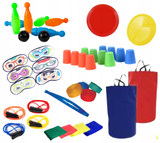 Gymnastický športový animačný set pre školu, škôlku, 14 prvkov